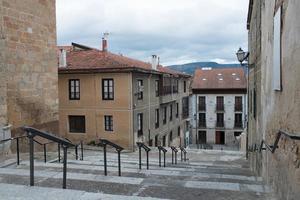 View of stairs and buldings from Church of Santa Cruz. Medina de Pomar, Burgos, Merindades photo