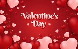 Realistic Heart Valentine Day Background vector