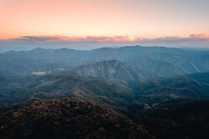 evening scenery,mountains in the evening high angle photo