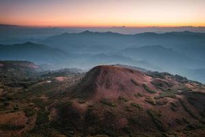 early morning mountain from above before sunrise photo