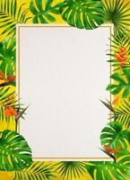 frame of tropical leaves watercolor photo