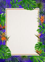 frame of tropical leaves watercolor photo