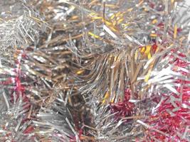 Christmas tinsel background photo