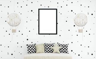 Frame mockup kids with black frame photo