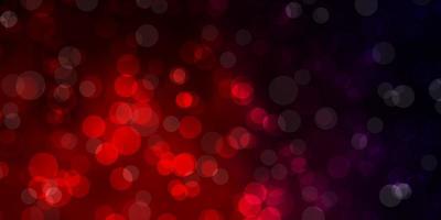 Dark Blue, Red vector background with bubbles.