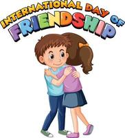 International friendship day with best friend kids vector