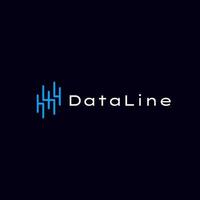 Futuristic Data Monoline  logo design vector