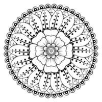 patrón circular en forma de mandala para henna, mehndi, tatuaje, decoración. adorno decorativo en estilo étnico oriental. página de libro para colorear. vector