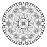 patrón circular en forma de mandala para henna, mehndi, tatuaje, decoración. adorno decorativo en estilo étnico oriental. página de libro para colorear. vector