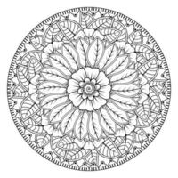 patrón circular en forma de mandala para henna, mehndi, tatuaje, decoración. adorno decorativo en estilo étnico oriental. página de libro para colorear. vector