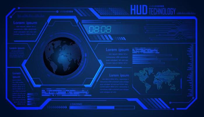 hud cyber circuit future technology concept background