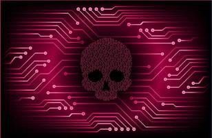 cyber hacker attack background, skull vector