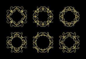 Gold Borders Elements Set Collection, ornament Vector