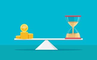 Time value of money, asset growth over time, depicts investment in long-term equity vector