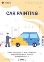 Car Painting Machine Flyer Template Flat Illustration Editable of Square Background Suitable for Social media or Web Internet Ads vector