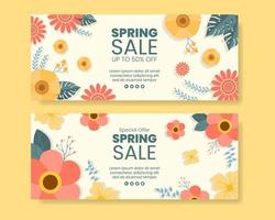 venta de primavera con flor flores banner plantilla diseño plano ilustración editable de fondo cuadrado para redes sociales o tarjeta de felicitación vector