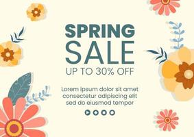 Spring Sale with Blossom Flowers Brochure Template Flat Design Illustration Editable of Square Background for Social Media or Greeting Card vector