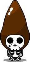 vector cartoon character cute cassava vegetable skull human mascot costume