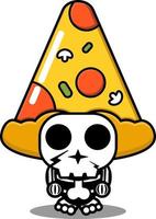 vector cartoon character mascot costume human skull food cute triangle pizza