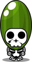 vector cartoon character cute cucumber vegetable skull human mascot costume