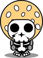 vector cartoon character mascot costume human skull food cute sesame ball