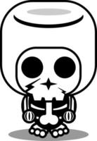 vector cartoon character mascot costume human skull cute marshmallow food