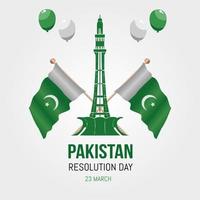 ilustración vectorial del día de resolución de pakistán vector