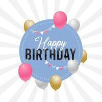 happy birthday design template vector illustration