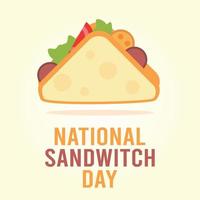 ilustración vectorial del día nacional del sándwich vector