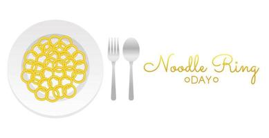 National noodle ring day vector Illustration