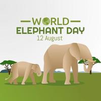 ilustración vectorial del día mundial del elefante vector