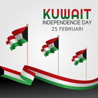 ilustración vectorial del día de la independencia de kuwait vector