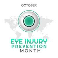 Eye Injury Prevention Month vector illustration