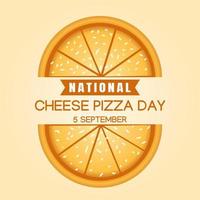 national cheese pizza day vector lllustration