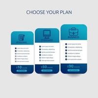 Design Pricing Table Vector Illustration