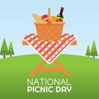 ilustración vectorial del día nacional de picnic vector