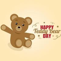 happy teddy bear day vector lllustration