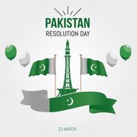 ilustración vectorial del día de resolución de pakistán vector