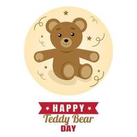 happy teddy bear day vector lllustration