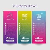 Design Pricing Table Vector Illustration