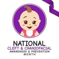 National Cleft and Craniofacial Awareness and Prevention Month vector lllustration