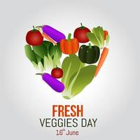 ilustración de vector de día de verduras frescas.