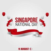 ilustración vectorial del día nacional de singapur vector