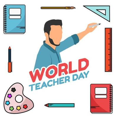 world teacher day vector illustration