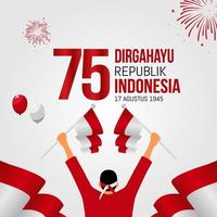 Indonesia independence day vector illustration