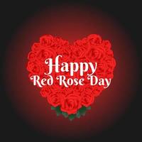 happy red rose day vector illustration