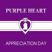 purple heart appreciation day vector lllustration