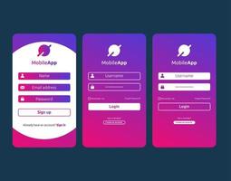 User interface kit login form vector design