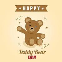 happy teddy bear day vector lllustration