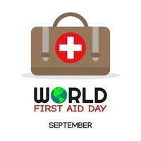 WORLD FIRST AID DAY vector lllustration